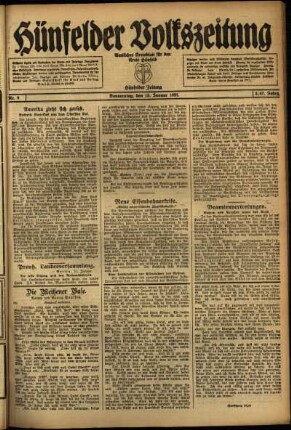 Ausgabe vom Donnerstag, den 13. Januar 1921.