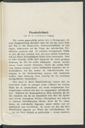 Persönlichkeit.