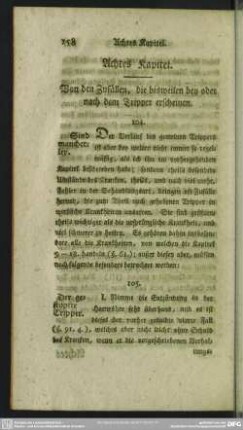 Achtes Kapitel. Von den Zufällen, die bisweilen gey oder nach dem Tripper erscheinen