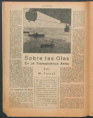 Sobre las olas : En un transatlántico aéreo