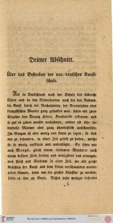 III. Über das Bestreben der neudeutschen Kunstschule