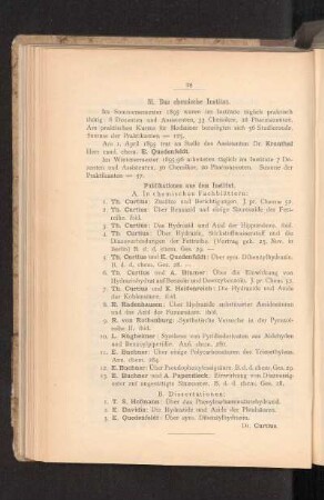 31. Das chemische Institut.