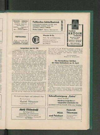 Das fünfzigjährige Jubiläum der Firma Kortendieck am 23. April