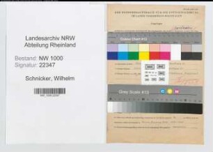 Entnazifizierung Wilhelm Schnicker, geb. 13.02.1899 (Stadtinspektor)