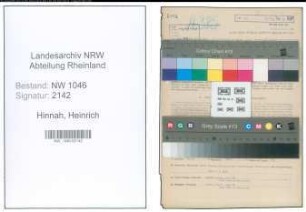 Entnazifizierung Heinrich Hinnah , geb. 21.12.1908 (Heizer)