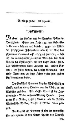 Sechszehnter Abschnitt. Pyrmont.