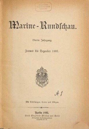 Marine-Rundschau : Zeitschrift für Seewesen. 4. 1893