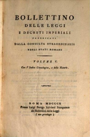 Bollettino delle leggi e decreti imperiali, 5. 1810