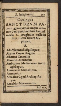 Catalogus Sanctorum Patrum ...