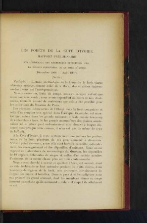 Les Forèts De La Cote D'Ivoire.