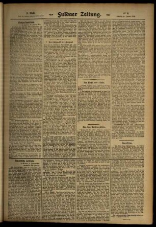 Dritte Ausgabe vom Samstag, den 11. Januar 1913.