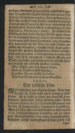 XXXVI. Der höllische Löw.