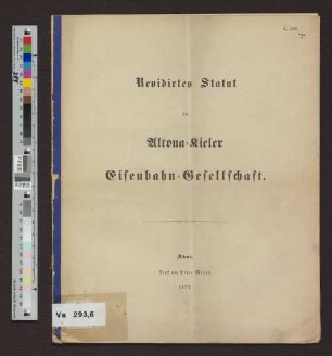 Revidirtes Statut der Altona-Kieler Eisenbahn-Gesellschaft