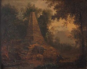 Waldlichtung mit Obelisk