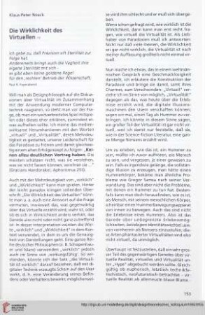 Die Wirklichkeit des Virtuellen