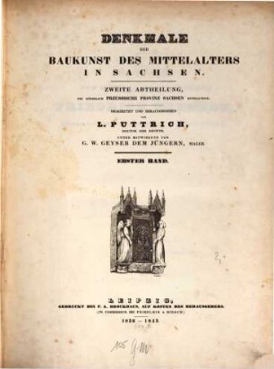 Denkmale der Baukunst des Mittelalters in Sachsen. 2,1, Abt. 2. Die Königlich Preussische Provinz Sachsen enthaltend ; Bd. 1