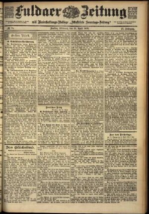 Erste Ausgabe vom Mittwoch, den 25. April 1900.