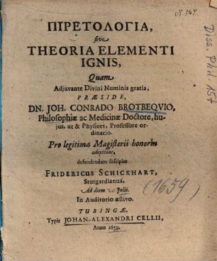 Pyretologia, sive Theoria Elementi Ignis
