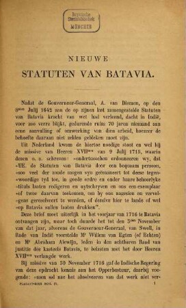 Nederlandsch-Indisch plakaatboek : 1602 - 1811, 9. deel. Nieuwe statuten van Batavia