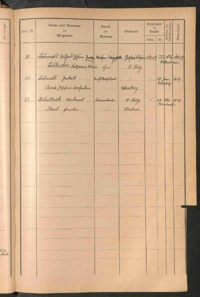 Standesamtsbuch der Stadt Aschaffenburg: Register Eheschließungen 1927 - 1929
