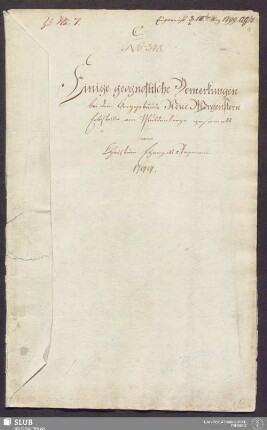 Einige geognostische Bemerkungen bei dem Berggebäude Neue Morgenstern Erbstolln am Muldenberge - 17.6269 4.