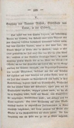 539-549 Empfang des Nuntius Nassali, Erzbischofs von Cyrus, in der Schweiz