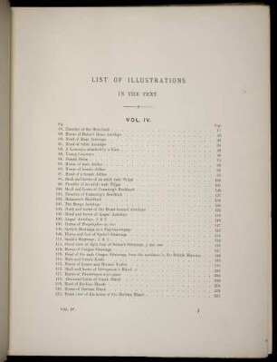 List Of Illustrations In The Text. [Abb. siehe römische Paginierung]