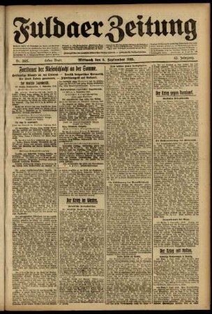 Erste Ausgabe vom Mittwoch, den 06. September 1916.