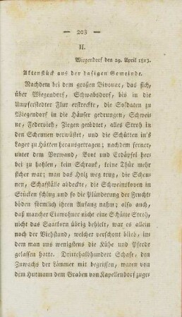 II. Aktenstück aus der dasigen Gemeinde
