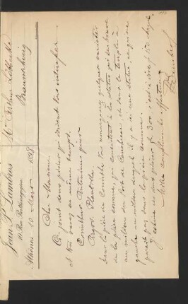 Brief von Jean P. Lambros, Athen : 10.03.1898