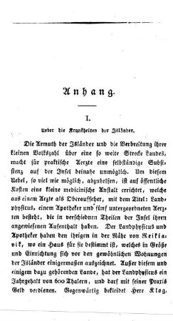 I. Ueber die Krankheiten der Isländer.