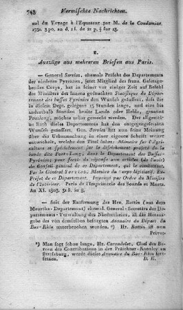Auszüge aus mehreren Briefen aus Paris