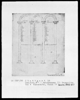 Evangeliar — Kanon IV, Folio 4recto