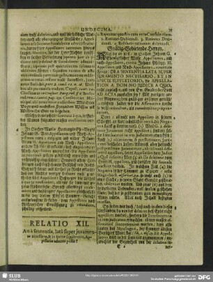 Relatio XII. An à sententia, lata super juramento necessario, & specie suppletorio, Appellatio admitti possit?