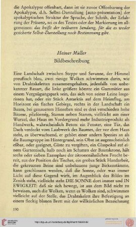 Heiner Müller: Bildbeschreibung