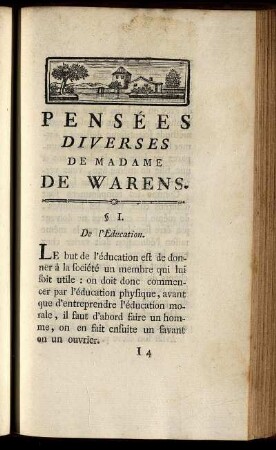 Pensées Diverses De Madame De Warens.