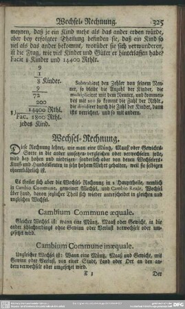 Wechsel-Rechnung