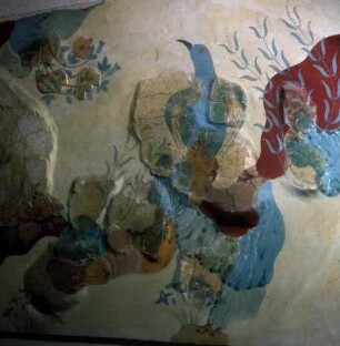 Fries mit Affen und Blauem Vogel, aus dem 'Haus der Fresken' (Fragment)