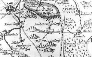 Rosenbach-Herwigsdorf. Oberlausitzkarte, Schenk, 1759