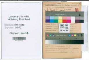 Entnazifizierung Heinrich Stempel , geb. 02.06.1909 (Stadtinspektor)