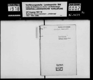 Pfälzer, Theodor Israel, Fabrikant in Hemsbach und Ernst Günzburger in Amsterdam und dessen Ehefrau Hilda geb. Pfälzer Käufer: Karl Will, Bauunternehmer in Hemsbach Lagerbuch-Nr. 2711/8 Hemsbach
