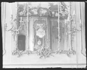 Potsdam, Neues Palais, Wohnung Friedrich II., Konzertzimmer, R.: 211, Südwand, Spiegel.