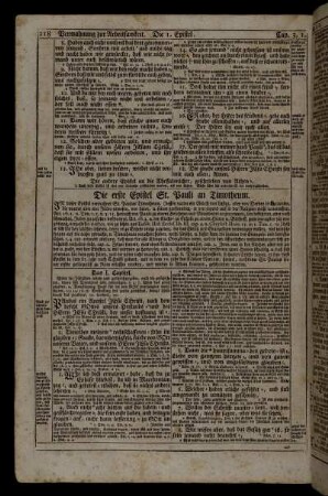Die erste Epistel St. Pauli an Timotheum. - Die andere Epistel St. Pauli an Timotheum.