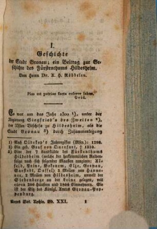 Neues vaterländisches Archiv oder Beiträge zur allseitigen Kenntniß des Königreichs Hannover und des Herzogthums Braunschweig. 1832,1, 1832,[1] = Bd. 21