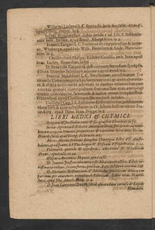 Libri Medici & Chymici.