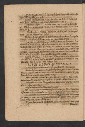 Libri Medici & Chymici.