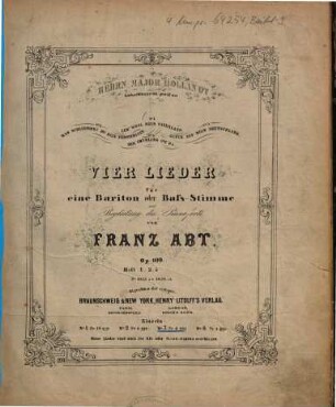 Vier Lieder für eine Bariton oder Baß-Stimme mit Begleitung des Pianoforte : op. 109, 3. Glück auf, mein Deutschland