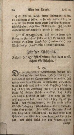 Fünfter Abschnitt. Folgen der Selbstbefleckung bey dem weiblichen Geschlechte.