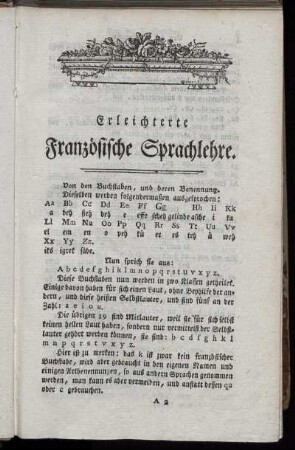 Erleichterte Französische Sprachlehre.