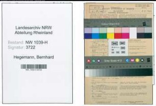 Entnazifizierung Bernhard Hegemann , geb. 01.08.1891 (Lehrer)
